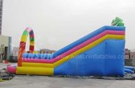 Rainbow Style Inflatable Dry Slide , Non Toxic PVC Blow Up Slide supplier