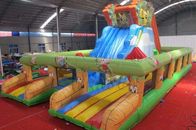 0.9mm PVC Large Inflatable Slide With Air Bouncer , Adults / Kids Blow Up Slide supplier