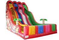 Four Lane Inflatable Dry Slide , Beautiful Rainbow Huge Blow Up Slide supplier