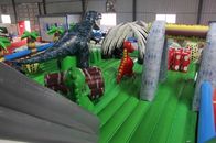 Dinosaur Themed Inflatable Fun City , Commercial Kids Inflatable Jumper supplier