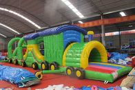 Train Style Inflatable Sports Games , Outdoor Blow Up Obstacle Course supplier