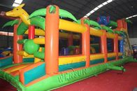 Animal Kingdom Outdoor Children's Blow Up Obstacle Course With Slide supplier
