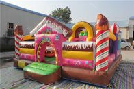 Customized Inflatable Candy Kids Blow Up House / Colorful Bounce House Combo supplier