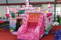Pink Princess Trampoline with Slide WSC-256 Customized Size supplier