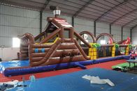 Large Size Inflatable Sports Games Inflatable Pirate Ship Obstacle Course supplier