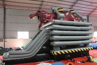 Double Line Sewed Inflatable Bounce House With Dinosaur Decoration En14960 supplier