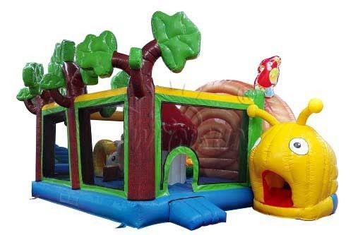 Cute Snail Style Inflatable Jump House , Waterproof Blow Up Bounce House supplier