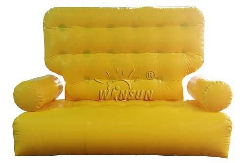 Yellow Color Inflatable Couch Sofa Environmental Friendly For Outdoor Activities supplier