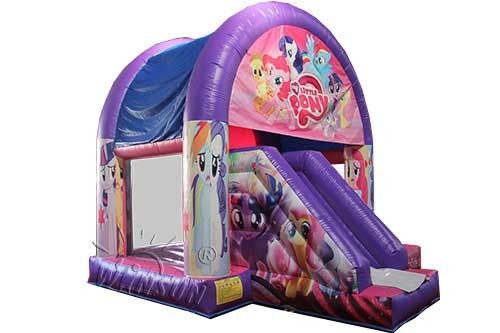 Ponies Theme Inflatable Bounce House With Slide WSC-265 PVC Material supplier