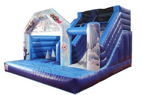 Wsc-281 Inflatable Bouncy Castle Double Line Sewed With Slide Ce Standard supplier
