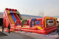 Triple Lane Kids / Adult Inflatable Slide Colorful With Efficient Air Blower supplier