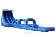 Long Commercial Inflatable Water Slides , Blue Crush Double Lane Water Slide supplier