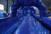 Long Commercial Inflatable Water Slides , Blue Crush Double Lane Water Slide supplier