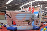 Pirate Ship Style Huge Inflatable Dry Slide Waterproof UV Protective supplier