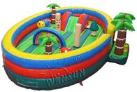 Tropical Style Kids Blow Up House / Toddler Jump House 7.3x6x2m supplier