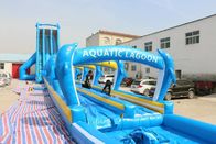 Blue Dolphin large water slide WSS-277/0.55mm PVC Material For Adults supplier