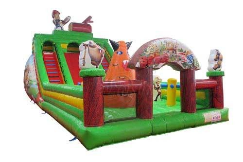 Boonie Bears Themed Big Blow Up Slide , Children'S Inflatable Slides supplier