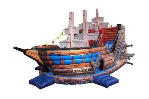 Pirate Ship Style Inflatable Dry Slide In 10x6x3m / Customized Size supplier