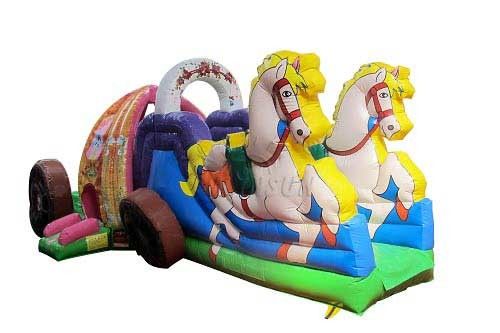 Beautiful Commercial Inflatable Water Slides , Carriage Style Blow Up Water Slide supplier